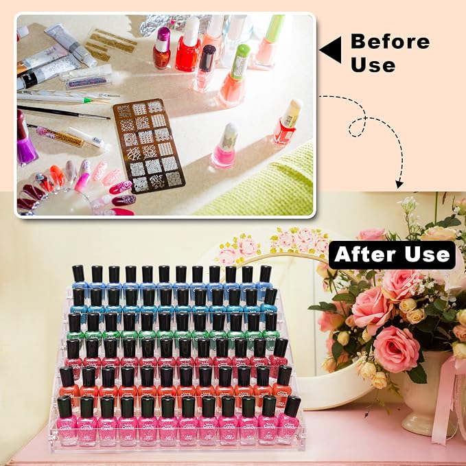 Acrylic Nail Polish Organizer Rack, 6 Tier Holder Stand, Paint Rack Gel Nail - Image 2