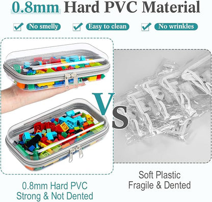 Sanwuta 6 Pcs Clear Hard Zipper Case Hard Plastic Zipper Pouches Transparent - Image 4