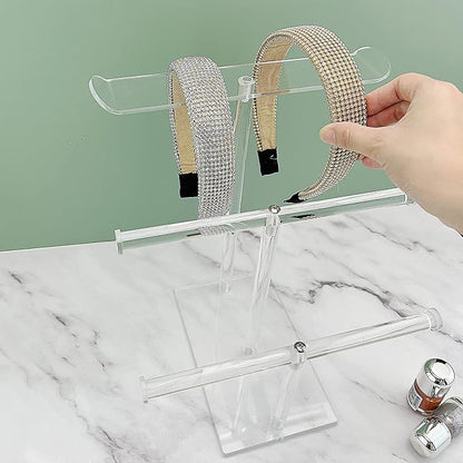 Bigfety Acrylic Headband Holder, 3-Tier Hair Accessories Organizer Clear Stand - Image 5