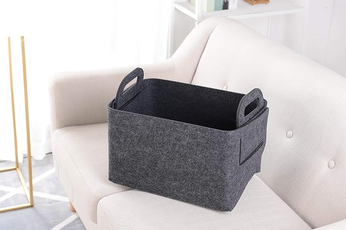 Minoisome Storage Basket Felt Storage Bin Collapsible& Convenient Box Organizer - Image 2
