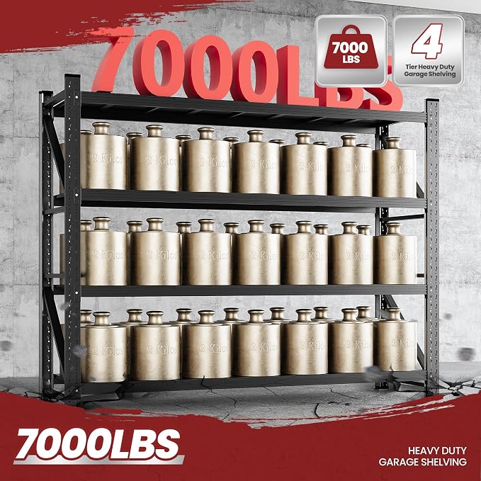 79" Wide Metal Garage Shelves, 7000LBS Storage Shelving Heavy Duty, Standing - Image 9
