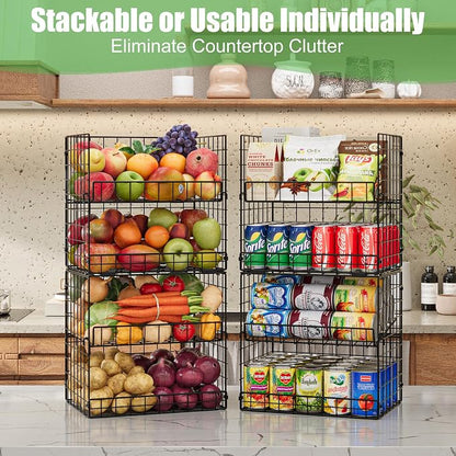 JKsmart 8-Tier XXL Stackable Wire Basket, Pantry Organizers and Storage | - Image 4