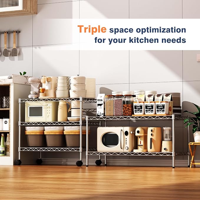 2-Tier Heavy Duty Metal Shelving Unit, Wire Shelf Rack - Image 4