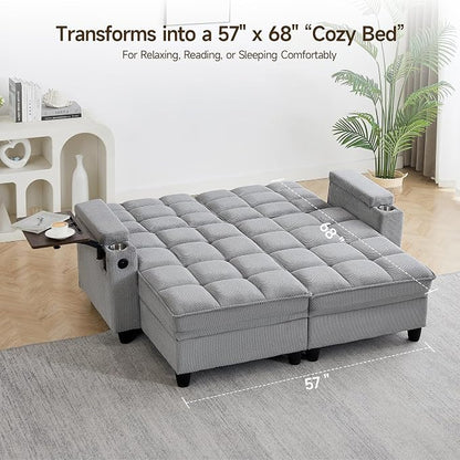 70.9" Chaise Lounge Chair Indoor, Oversized Boucle Upholstered Sofa Bed - Image 4