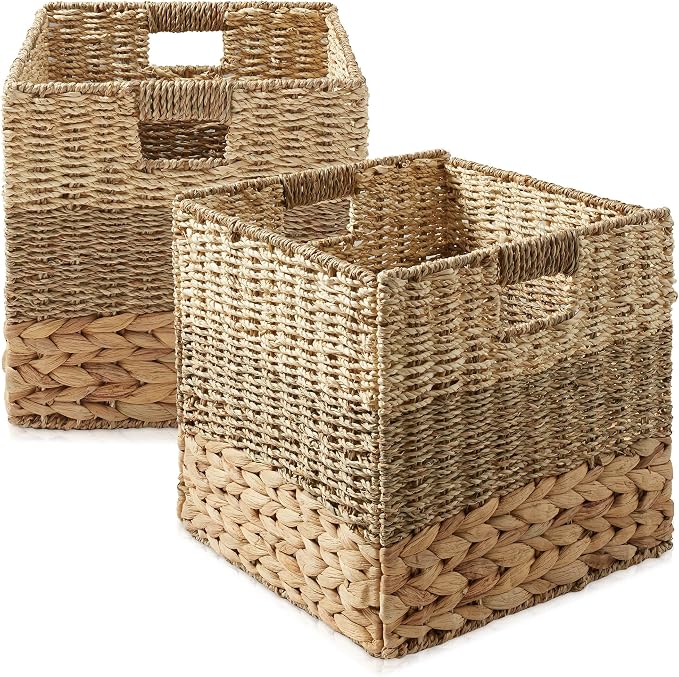 Casafield 12" x 12" Mixed Weave Storage Baskets, Natural by Casafield