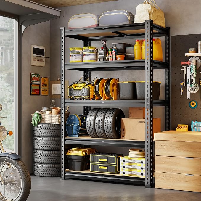 72.12" H Garage Shelving, Storage Shelves Load 2100LBS, 5-Tier Adjustable - Image 2