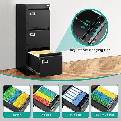 SISESOL 3 Drawer File Cabinet - Image 5