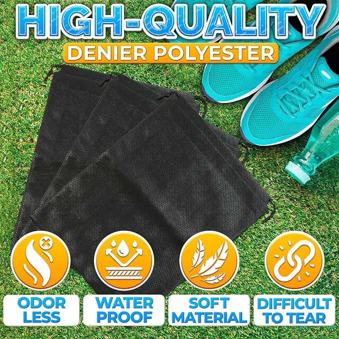Shoe Bags for Travel, 10 Pack, 11.8"x15.75", Drawstring, Solid | Travel Shoe - Image 3