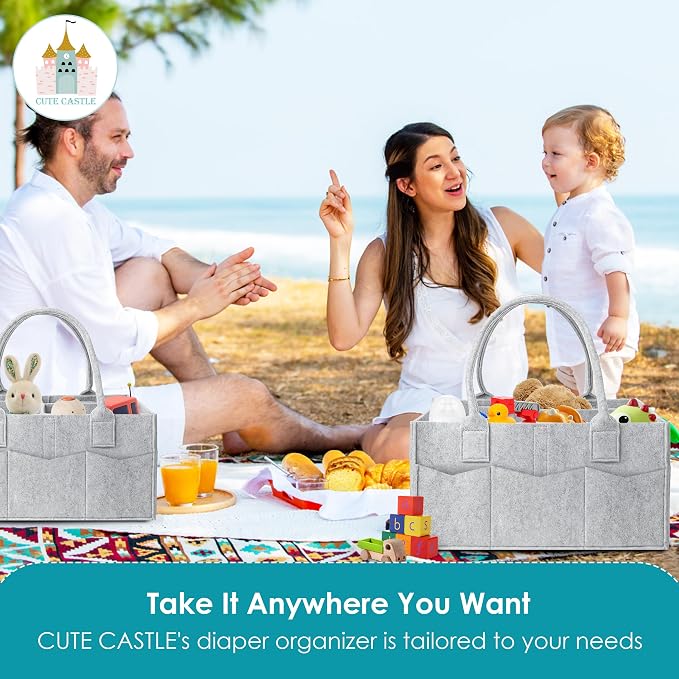 Cute Castle 2 Pack Diaper Caddy Organizer - Image 5