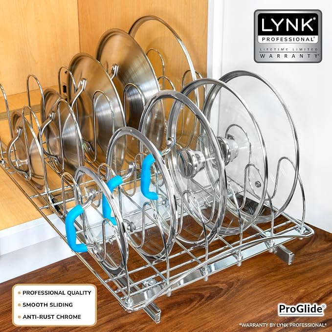 LYNK PROFESSIONAL® Pull Out Pot Lid and Cookie Sheet Organizer Rack - Image 2