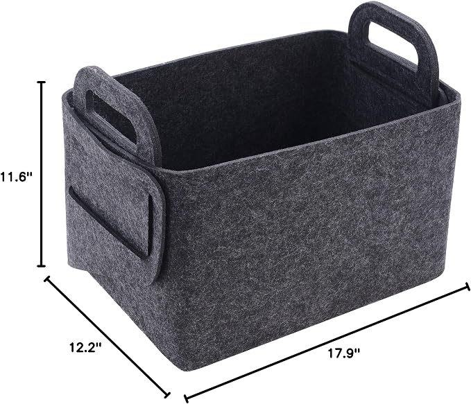 Storage Basket Felt Storage Bin Collapsible& Convenient Box Organizer - Image 8