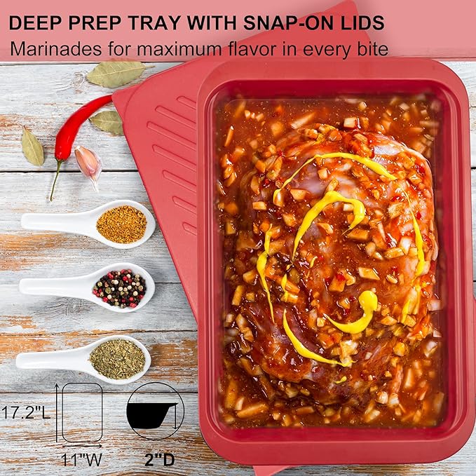 Deep Grill Carry System with Lids, Cutting Board, Gift Ready BBQ Carry Tray - Image 3