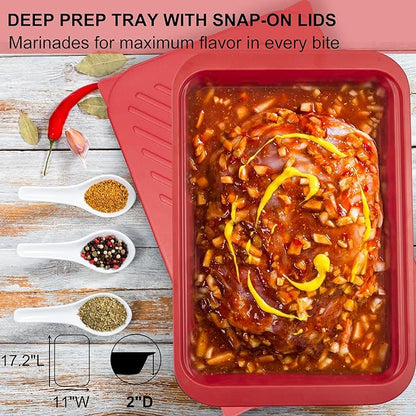 Deep Grill Carry System with Lids, Cutting Board, Gift Ready BBQ Carry Tray - Image 3