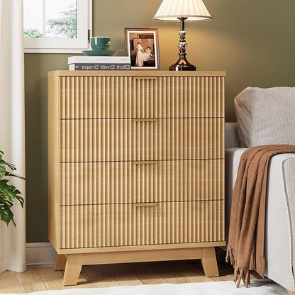 Fluted Nightstand, 31.5" Wide Side Table - Image 3