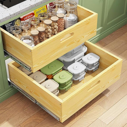 Pull Out Cabinet Organizer, Soft Close Slide Out Solid Wooden Drawers, Heavy by Kitstorack