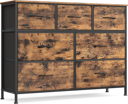 SONGMICS Dresser for Bedroom, Chest of Drawers, 7 Non-Woven Fabric Drawers by SONGMICSbySONGMICSHOME