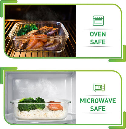 Prep Naturals 5 Pack 36oz Glass Meal Prep Containers - Image 3