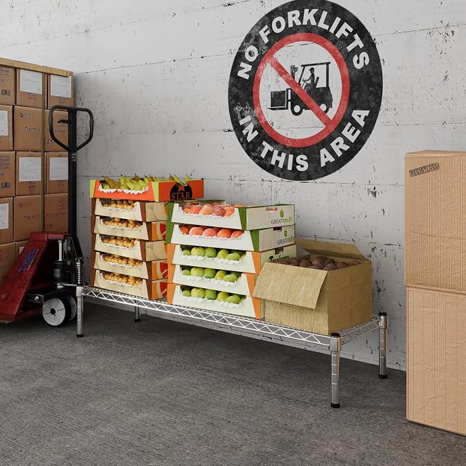 14" Deep x 48" Wide x 8" Height 1-Tier Wire Shelving Kit | NSF Commercial - Image 5