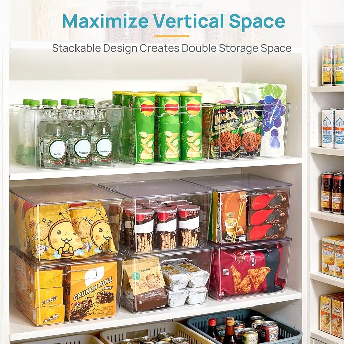 Vtopmart 8 Pack Extra Large Clear Stackable Storage Bins - Image 4