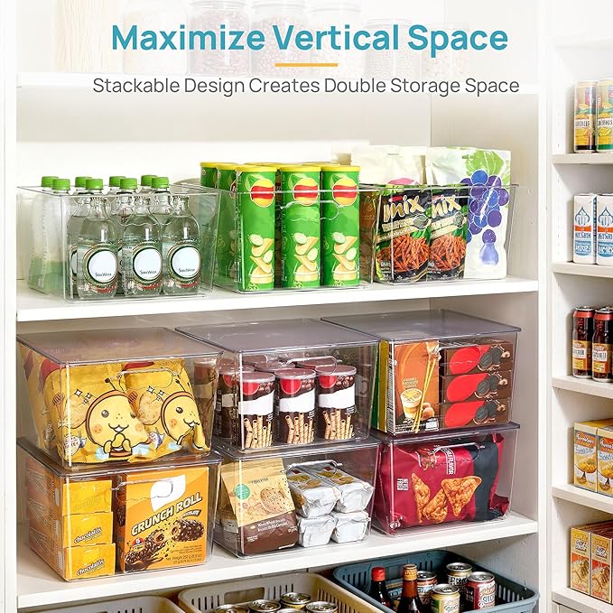 Vtopmart 4 Pack Extra Large Clear Stackable Storage Bins - Image 3