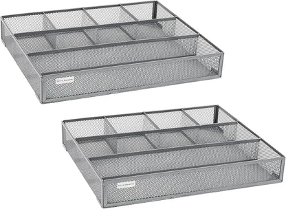 Mind Reader Drawer Organizer, Desk Org, Utensil Organizer, Metal Mesh - Image 8