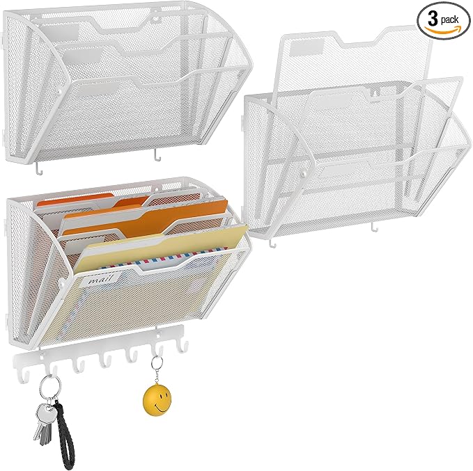 Docnest 3 Pack 3 Tier Mesh Wall File Holders by DocNest