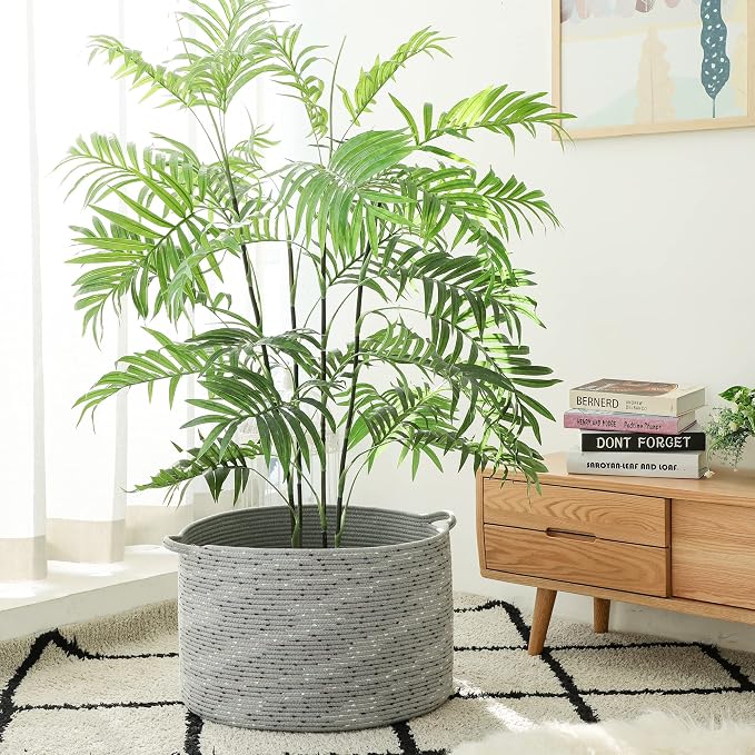 KAKAMAY Large Blanket Basket, Woven Baskets - Image 5