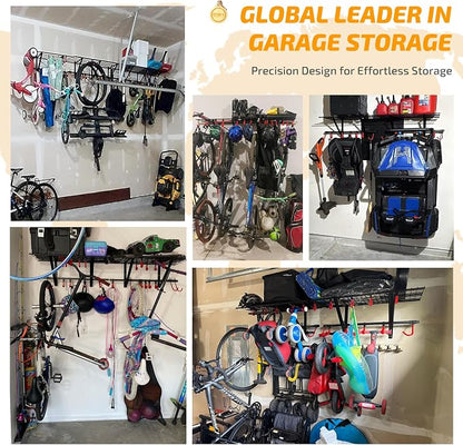 PLKOW Garage Wall Shelving Includes Bike Hooks, Sturdy Adjustable Garage - Image 7