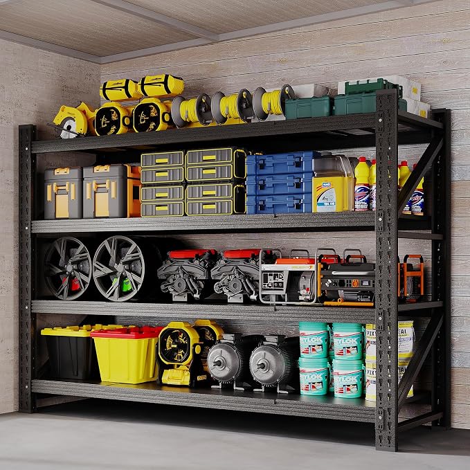 60" W Storage Shelves 5000lbs Garage Metal Shelving Heavy Duty Garage Shelves by BYNSOE
