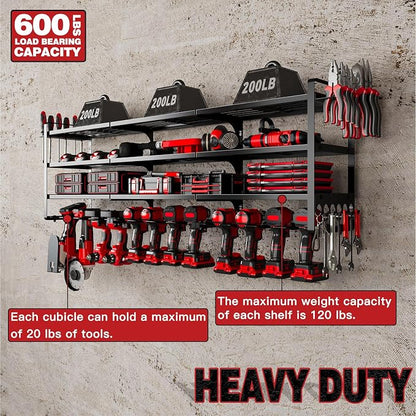 48" Large Power Tools Organizer Wall Mount, 12 Drill Holder - Image 3