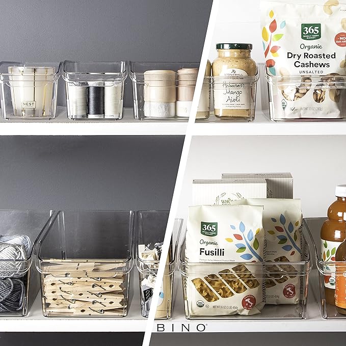 BINO | Plastic Storage Bins, Small | THE CURVE COLLECTION | Multi-Use Organizer - Image 4
