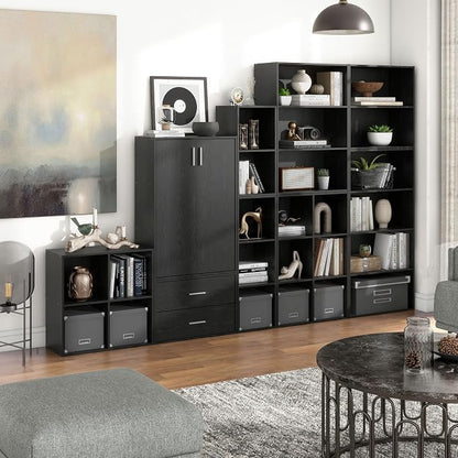 Homes: Inside + Out Apexa 6-Cube Storage Organizer Shelves, Stackable Wood - Image 12
