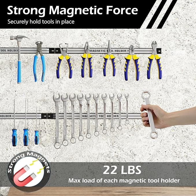 18" Magnetic Tool Holder Strip, 6 Pack Magnet Bar - Image 3