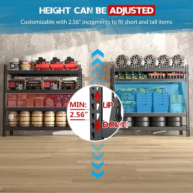 BlueWish 8000LBS 78 "W x 24 "D x 72 "H Garage Shelving Heavy Duty Storage - Image 3