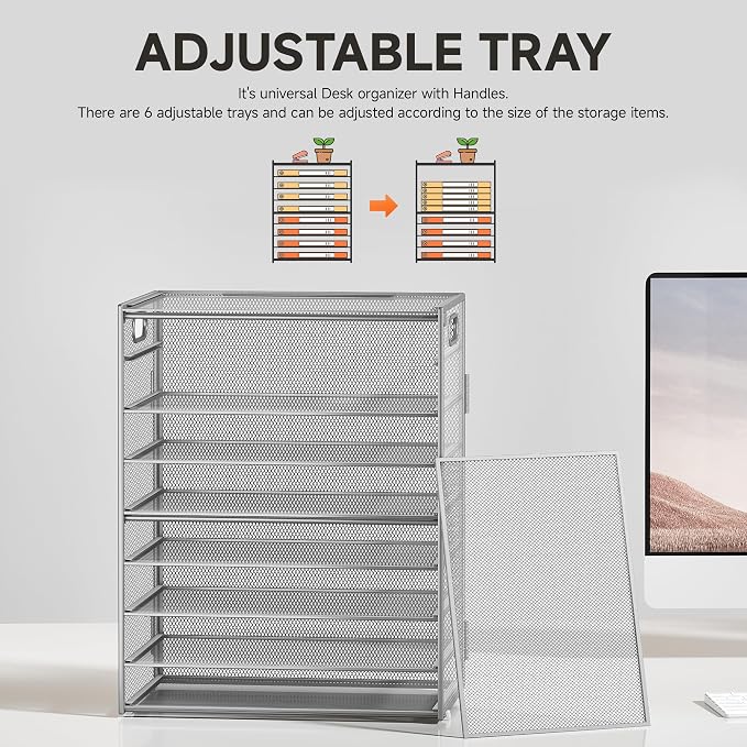 SUBEKYU 9 Tier Paper Organizer for Desk - Image 2