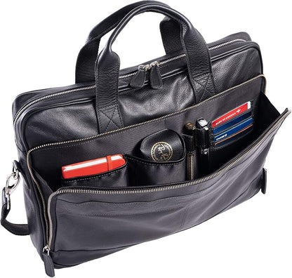 KomalC 16 Inch Leather briefcases Laptop Messenger Bags - Image 3