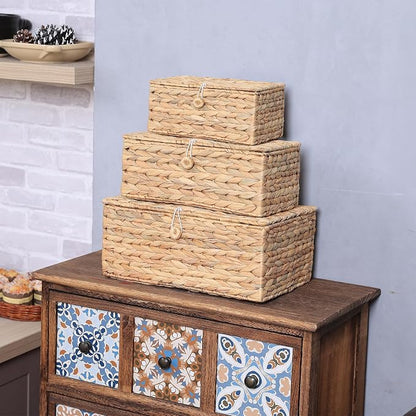 Set of 3 Wicker Storage Baskets - Image 3