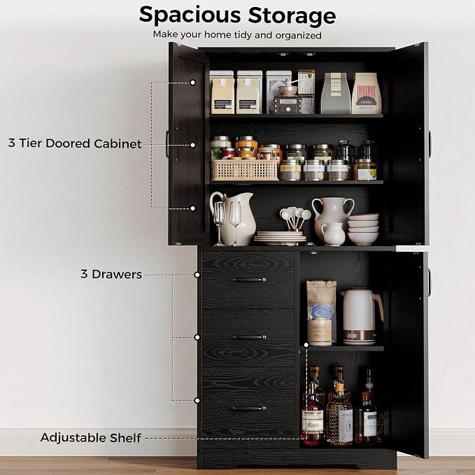 IRONCK Pantry Cabinet, Kitchen Storage Cabinet - Image 4