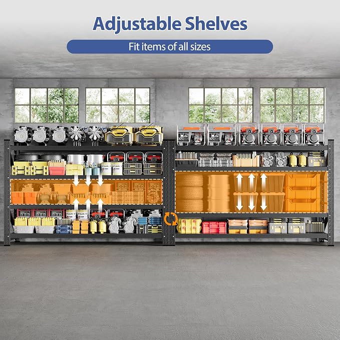5000LBS Storage Shelves, Adjustable Industrial Shelving, 4 Tier Metal Shelving - Image 7