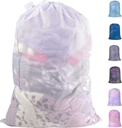 Polecasa Heavy Duty Diamond Mesh Laundry Bag, Machine Washable, Commercial Grade by Polecasa