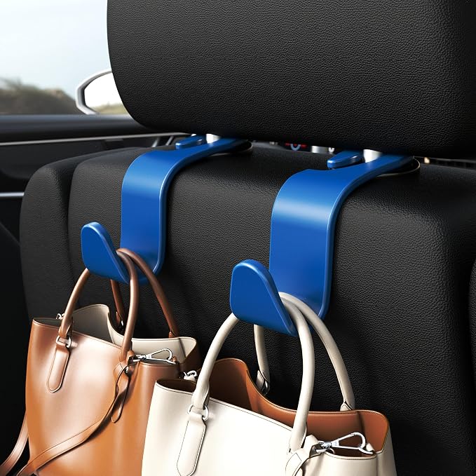 Amooca Car Seat Headrest Hook 4 Pack Hanger Universal Vehicle Car Storage - Image 2