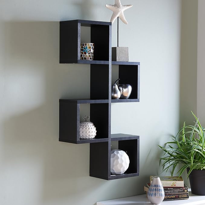 Danya B. Cubby Chessboard Wall Shelf – Black - Image 3