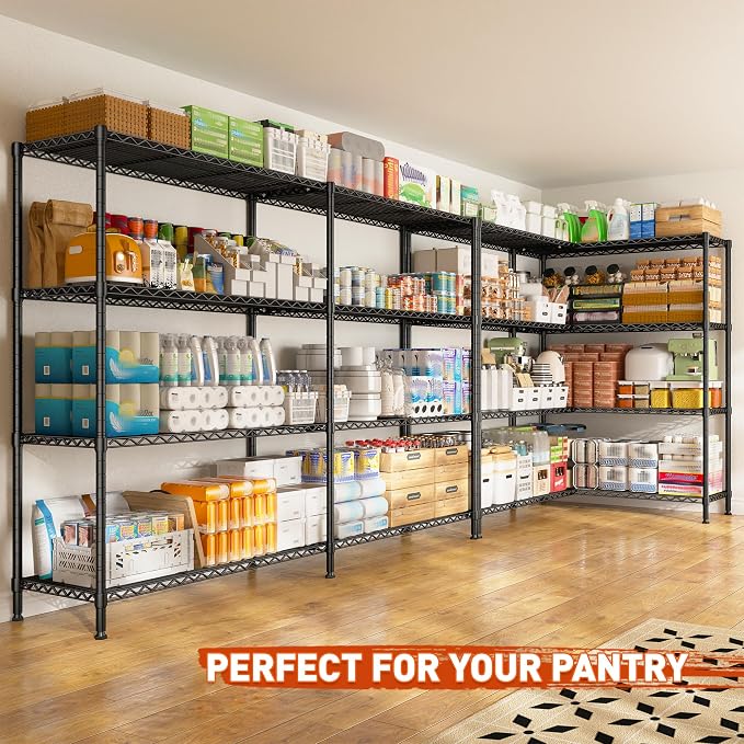 REIBII 70"W Metal Shelving, Storage Shelves 4-tier Wire Shelving Unit Load - Image 4