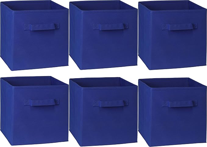Simple Houseware Foldable Cube Storage Bins, 11-Inch Dark Blue - Image 2