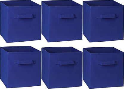 Simple Houseware Foldable Cube Storage Bins, 11-Inch Dark Blue - Image 2