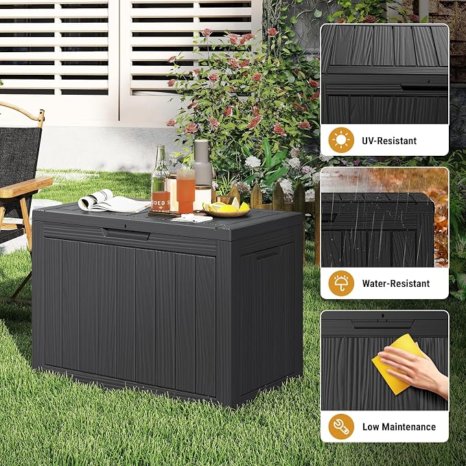 Mars Villa 45 Gallon Outdoor Storage Box, Resin Deck Box Waterproof, Storage - Image 6