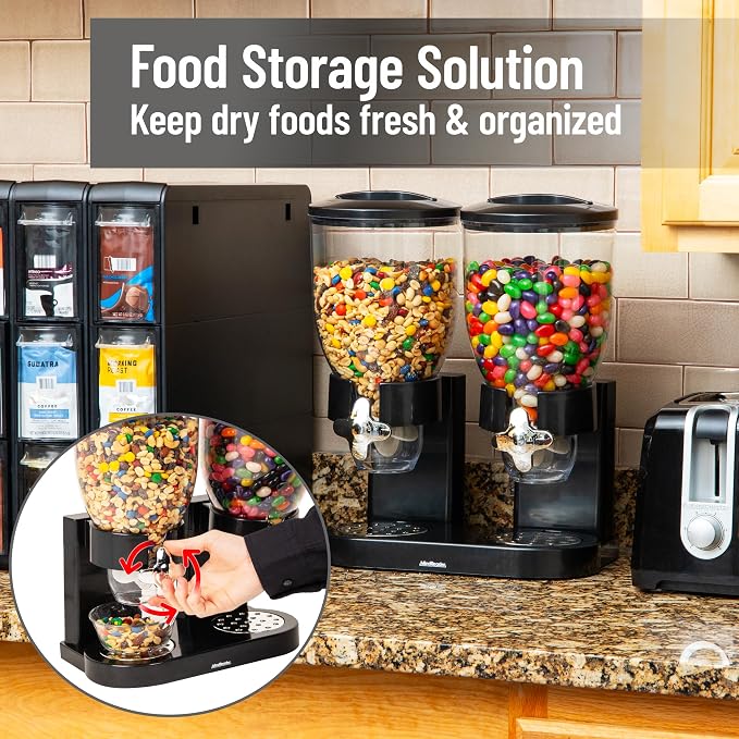 Mind Reader Double Dry Food Dispenser, 2 x 3.5L Countertop Containers - Image 6