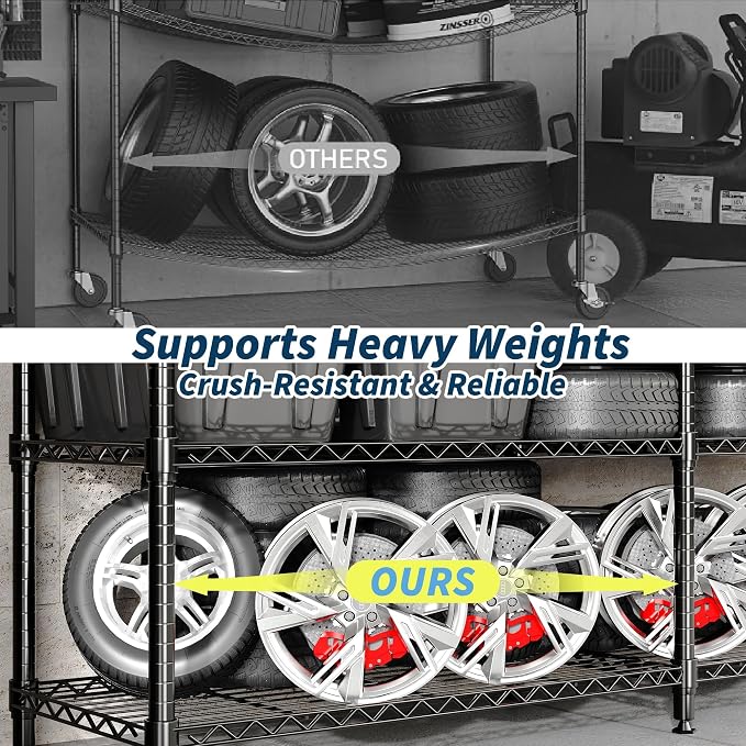 Garvee 70.8" W Storage Shelves Metal Shelving Unit, 4-Tier Heavy Duty Wire - Image 7
