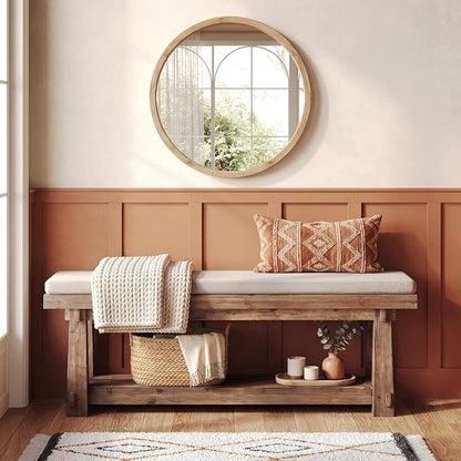 55'' Solid Wood Entryway Bench - Image 5