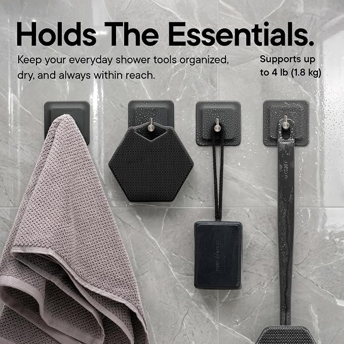 TOOLETRIES Arnold Silicone Shower Hook, Adhesive Bathroom Hook - Image 2
